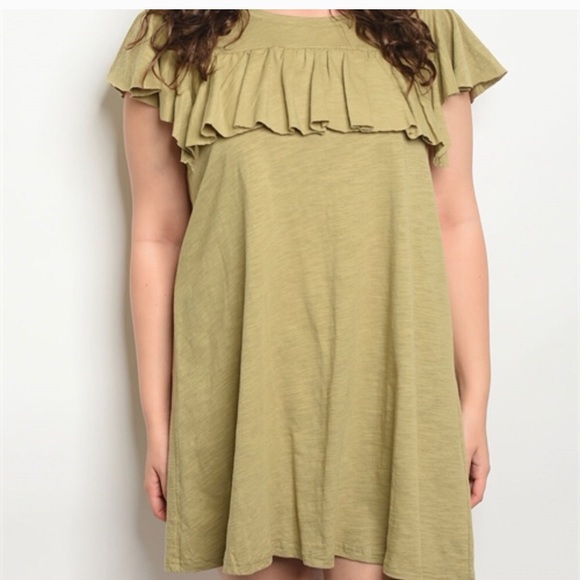Gold Ruffle Dress - Picture 1 of 1